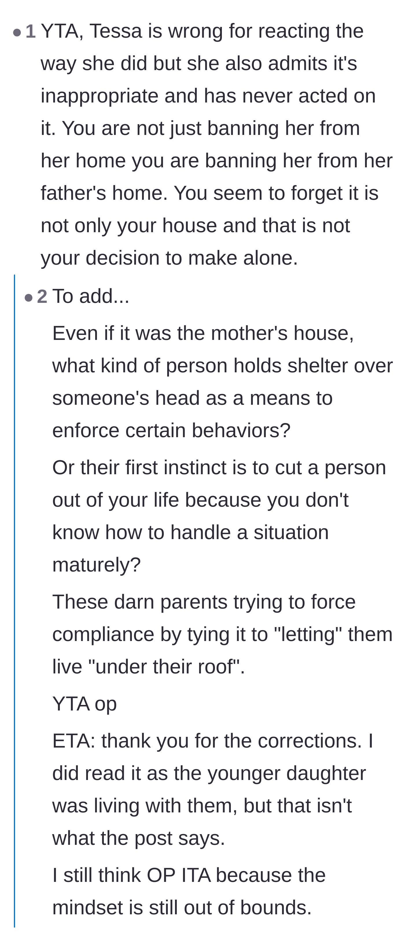 Comment thread 4 - A debate over whether the stepdaughter's attachment to the letter proves she secretly wants to pursue the son-in-law.