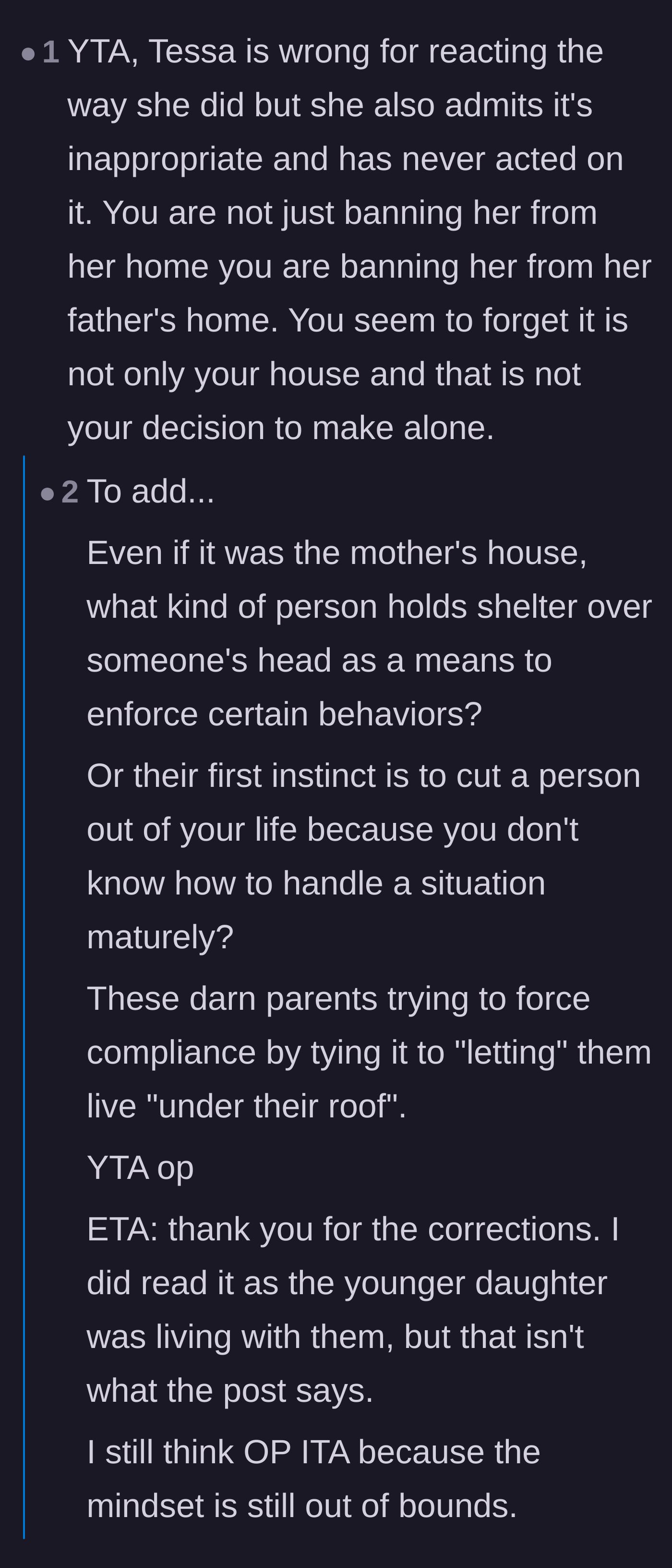 Comment thread 4 - A debate over whether the stepdaughter's attachment to the letter proves she secretly wants to pursue the son-in-law.