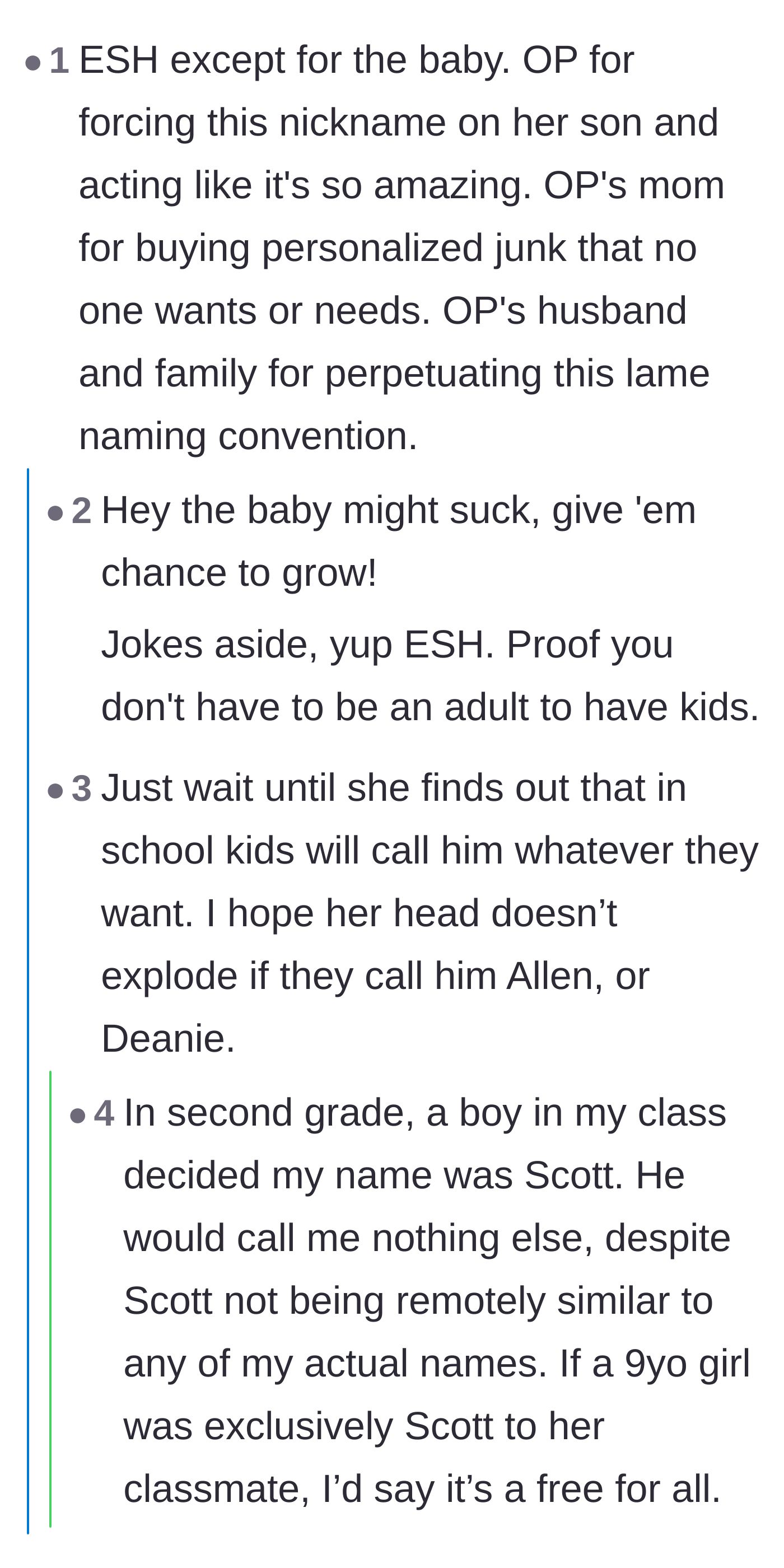 Comment thread 6 - A verdict that everyone in the family is at fault, heavily criticizing the heavy expectations of the naming convention itself.