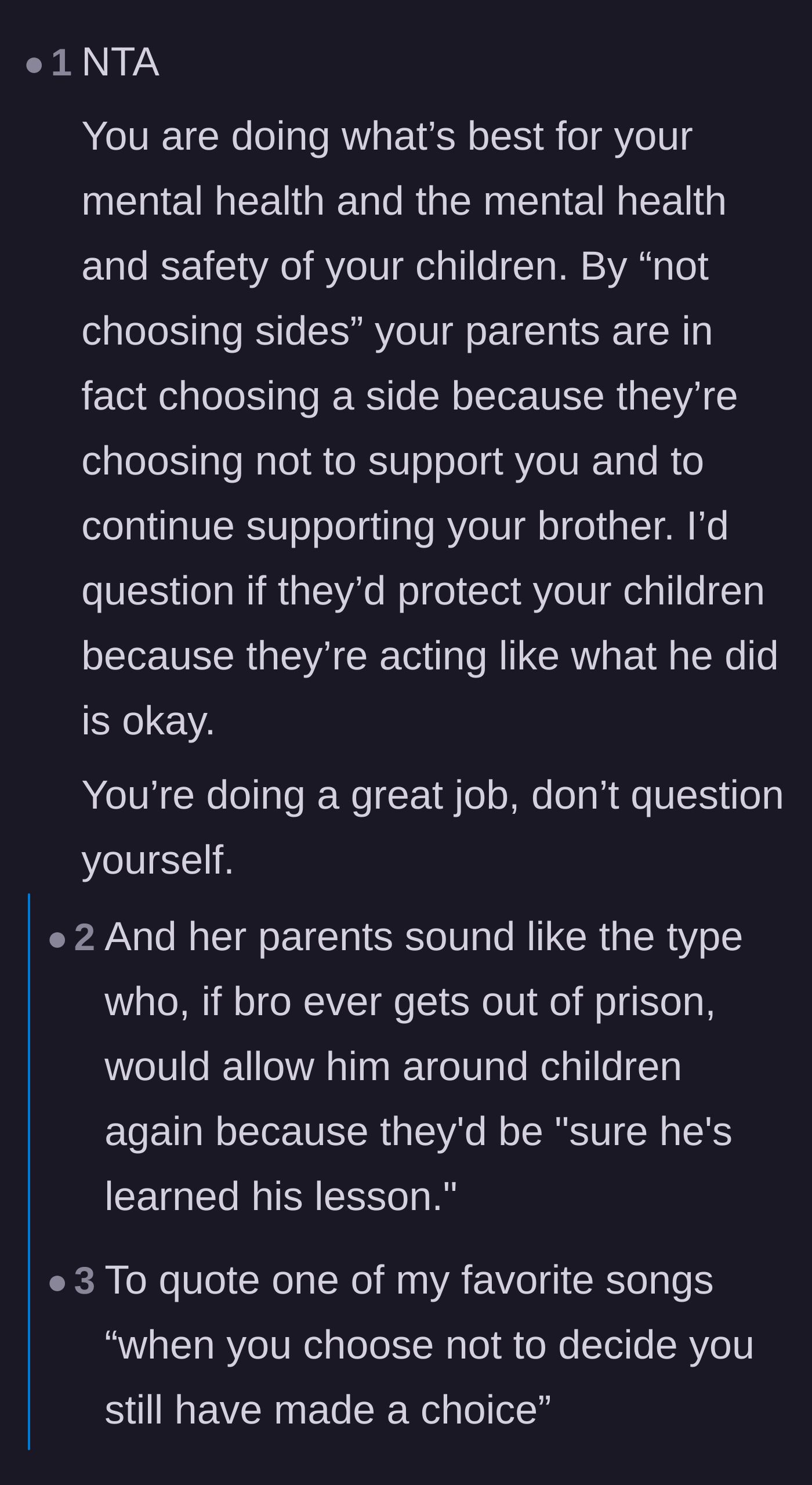 Comment thread 1 - Readers dissecting how claiming neutrality while continuing to support the perpetrator is inherently choosing the abuser's side.