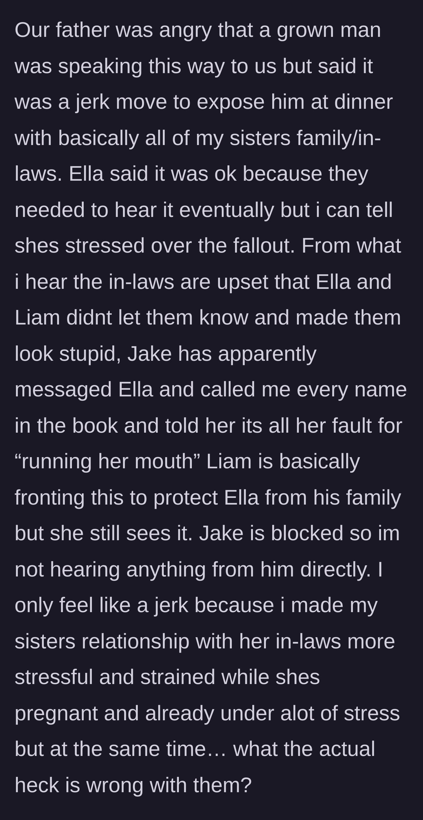 Story part 7 - The aftermath, with divided family opinions and the golden child throwing a text-message tantrum.
