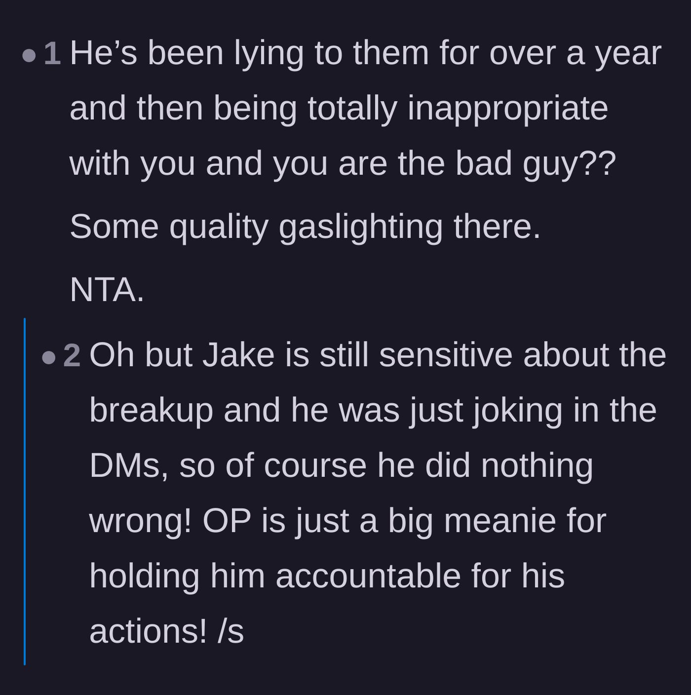 Comment thread 2 - Readers calling out the blatant gaslighting from the in-laws who are blaming the main character instead of the creepy brother.