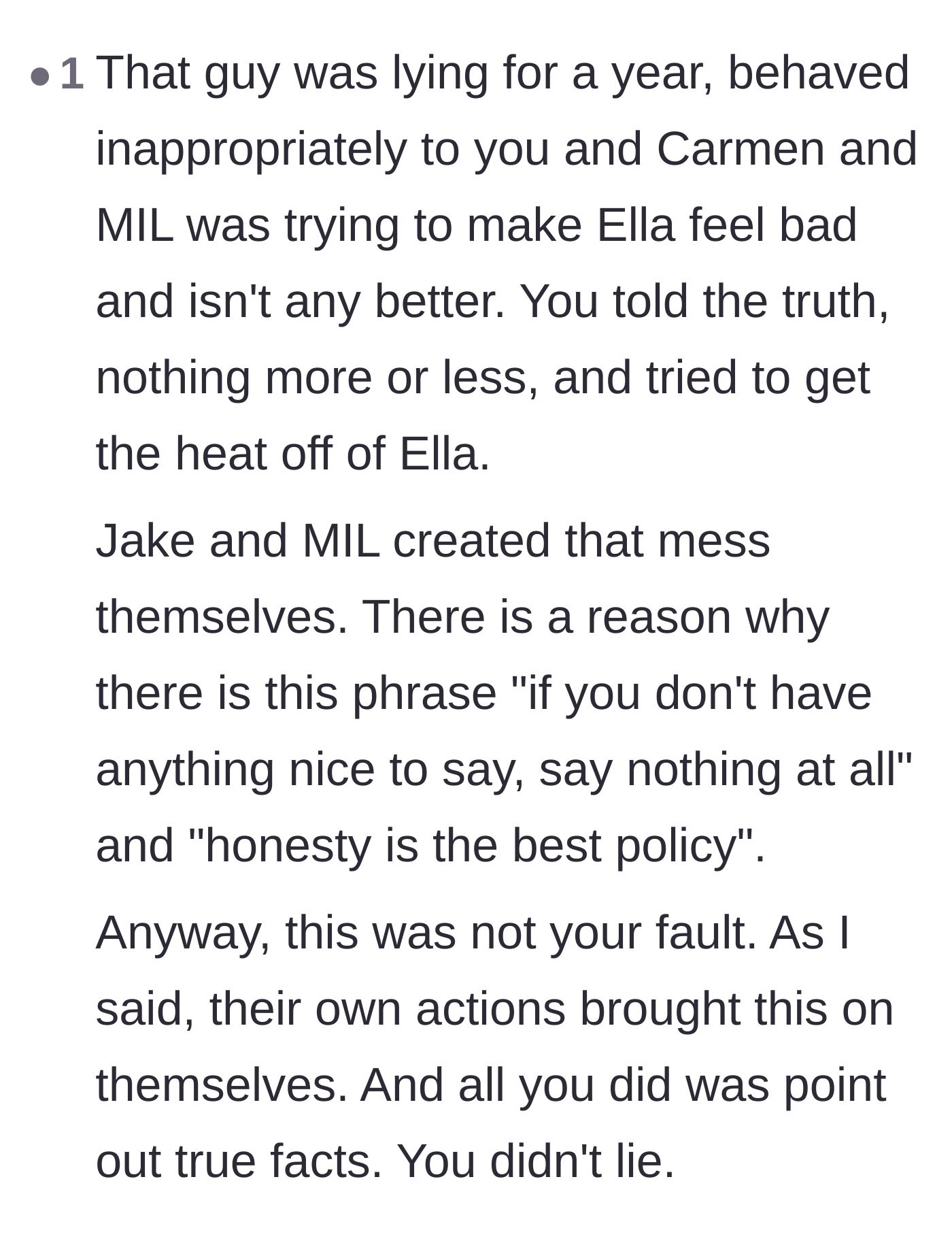 Comment thread 5 - A reminder that the brother and mother-in-law created this mess entirely by themselves through their own awful behavior.