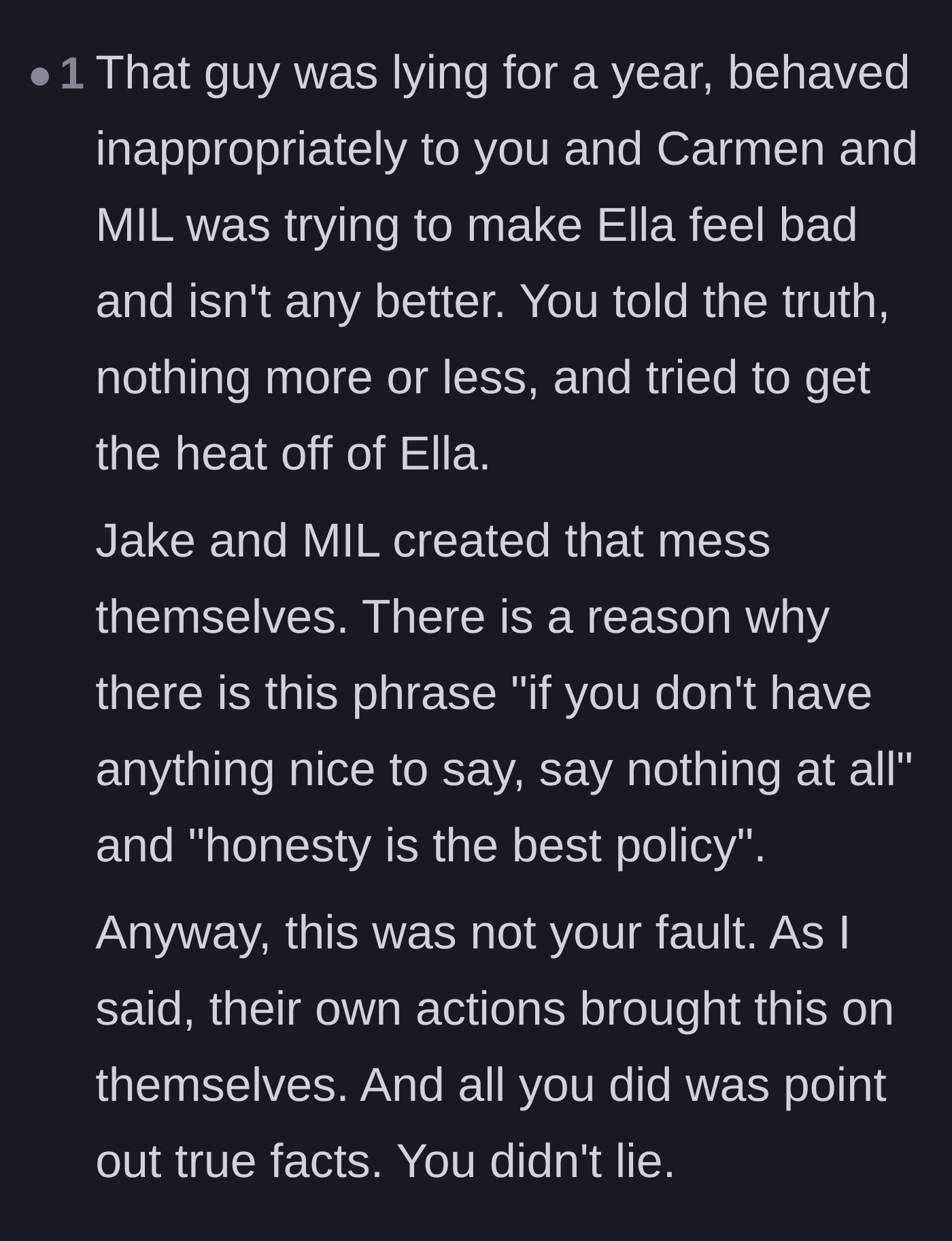 Comment thread 5 - A reminder that the brother and mother-in-law created this mess entirely by themselves through their own awful behavior.