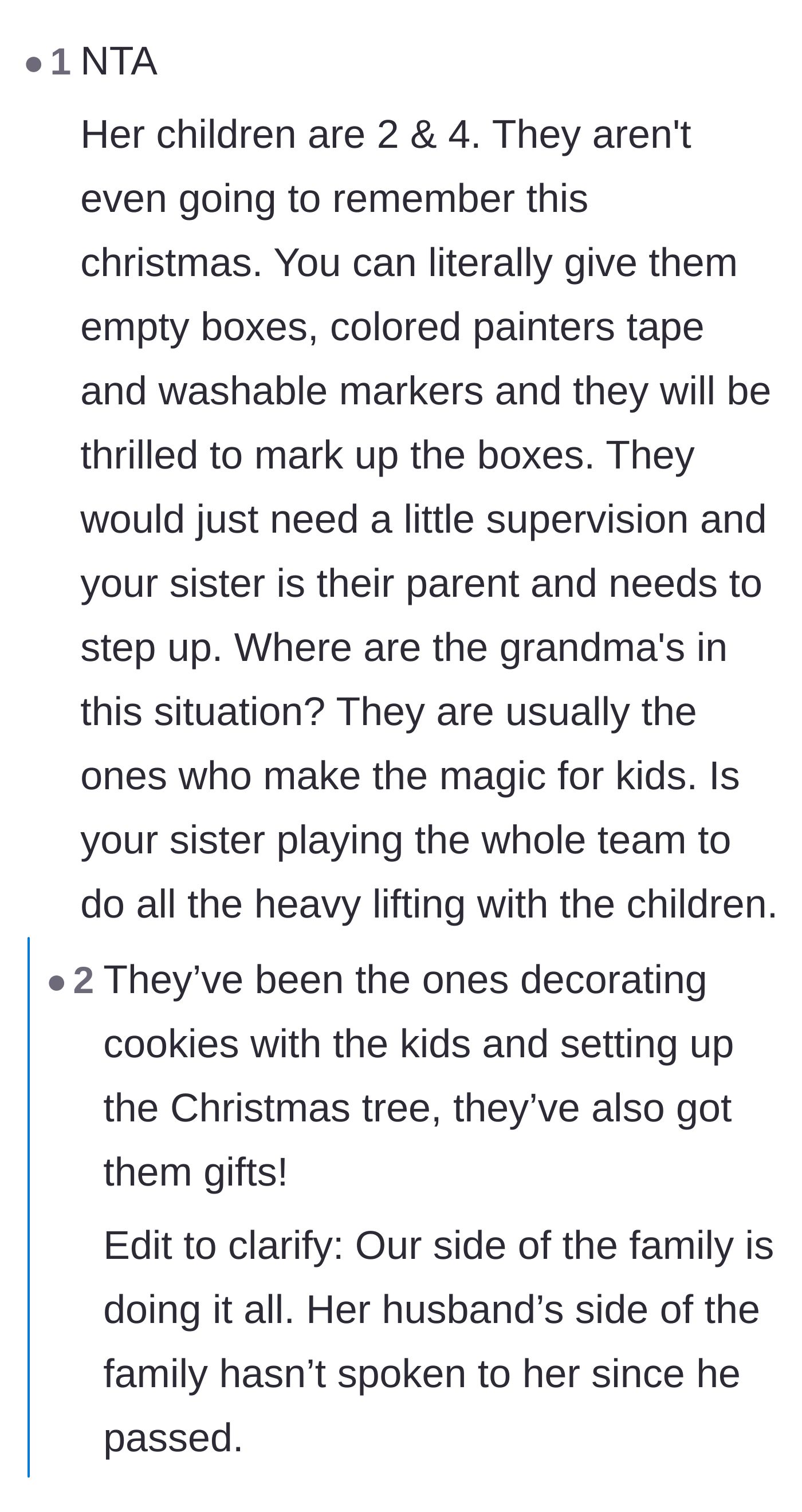 Discussion about how toddlers don't need expensive gifts and are easily entertained by boxes and bubble wrap.