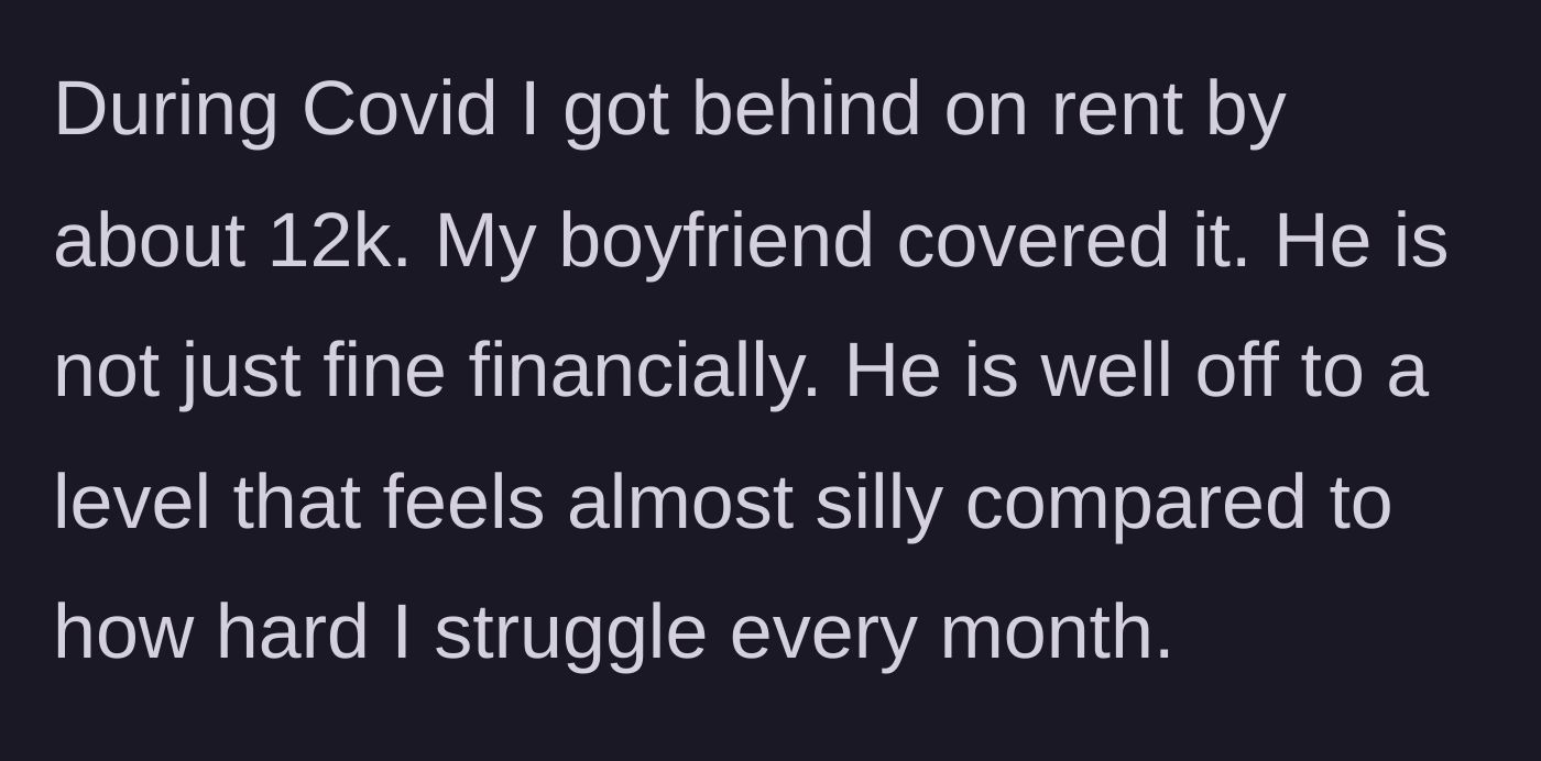 Story part 1 - The $12k Covid rent debt and the massive income disparity