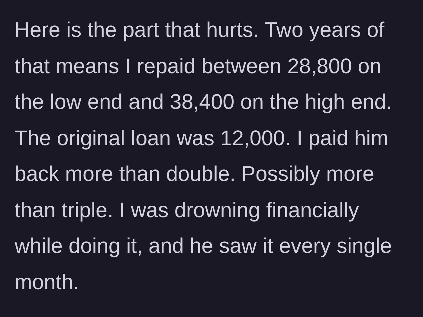 Story part 4 - The realization of overpaying by more than double