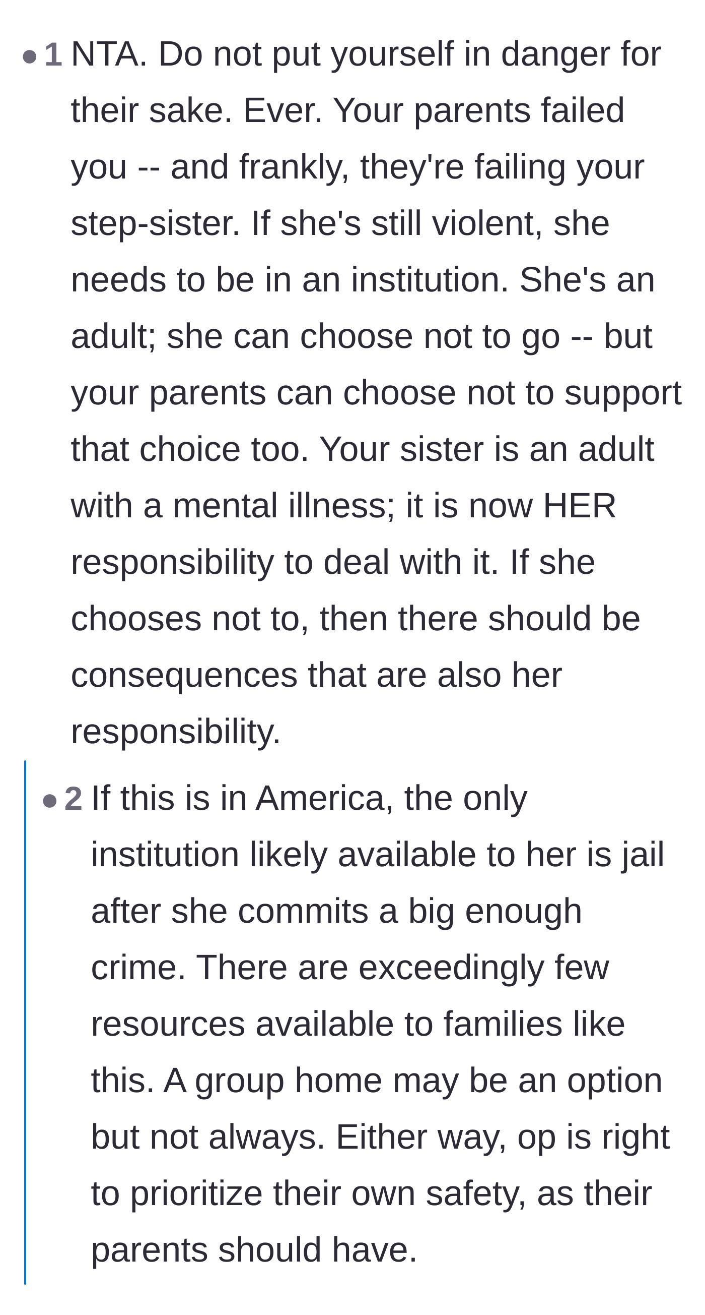 Comment thread 6 - A debate on adult accountability and the heartbreaking lack of systemic resources for severely mentally ill adults.