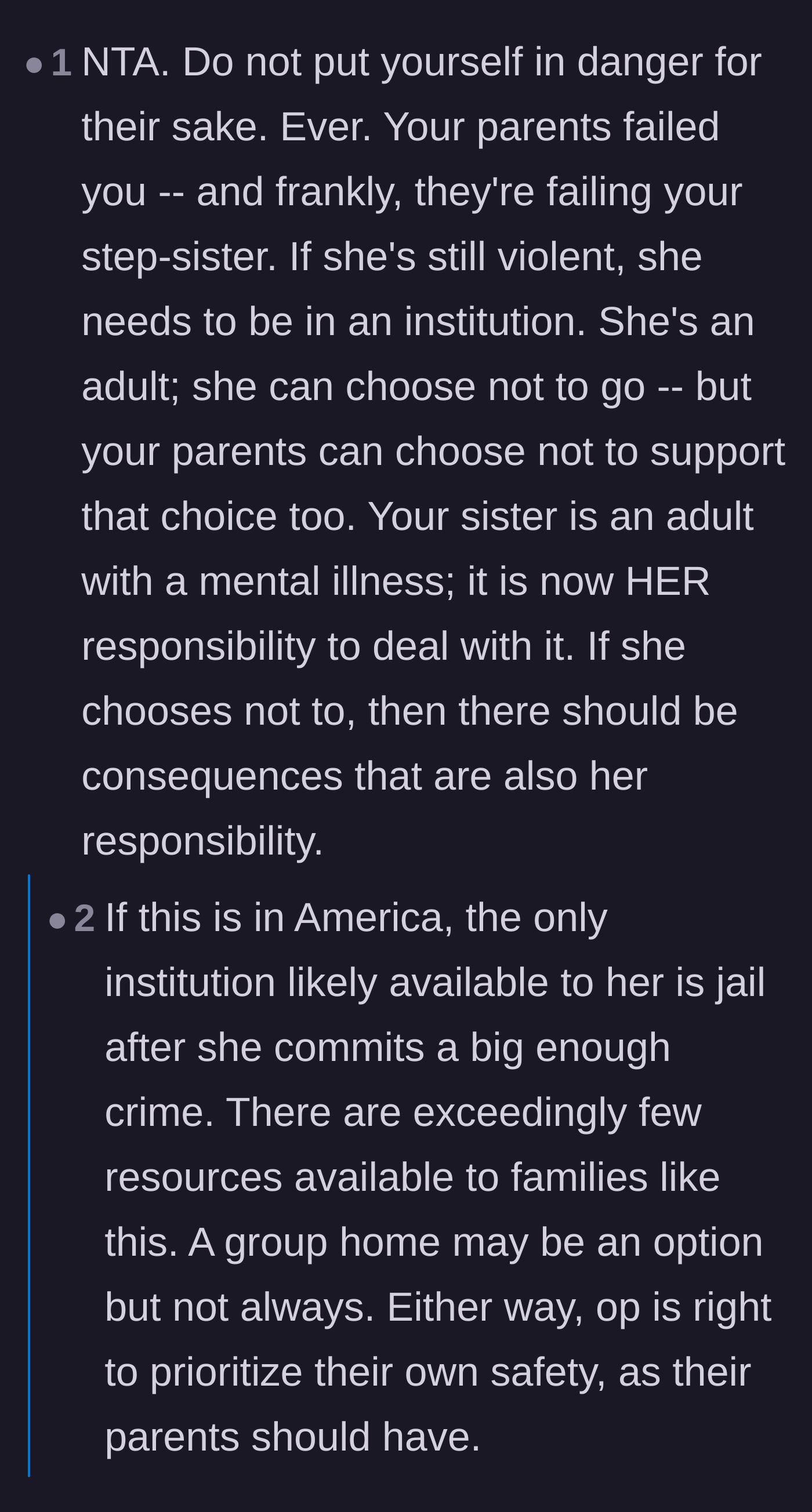 Comment thread 6 - A debate on adult accountability and the heartbreaking lack of systemic resources for severely mentally ill adults.