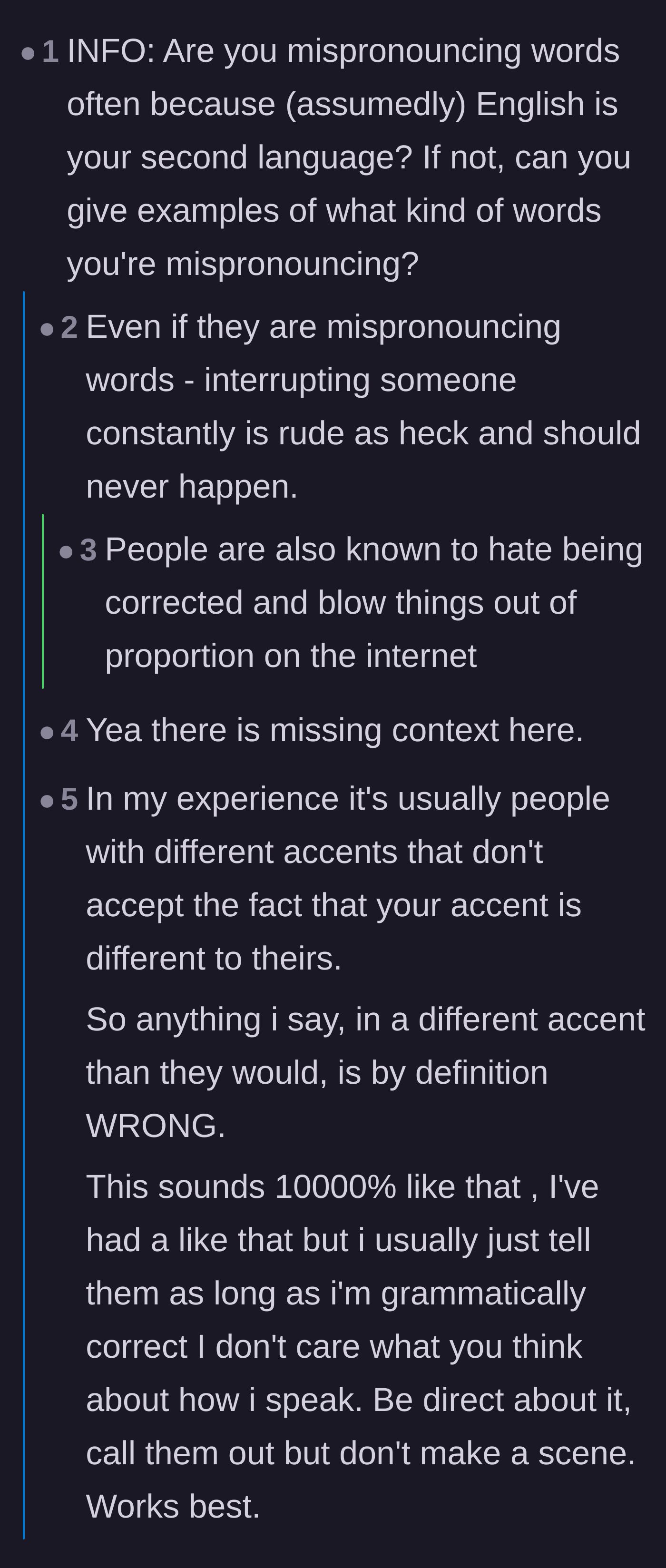 Comment thread 5 - Skepticism about missing context, including questions about why an eighteen-year-old is leading corporate presentations.