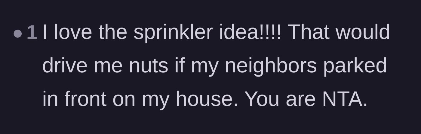 Comment thread 6 - Enthusiastic support for the sprinkler tactic and validation for the frustrated homeowner.