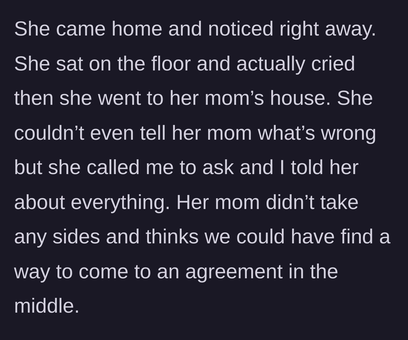 Story part 4 - A devastated wife crying on the kitchen floor after discovering her missing jars.
