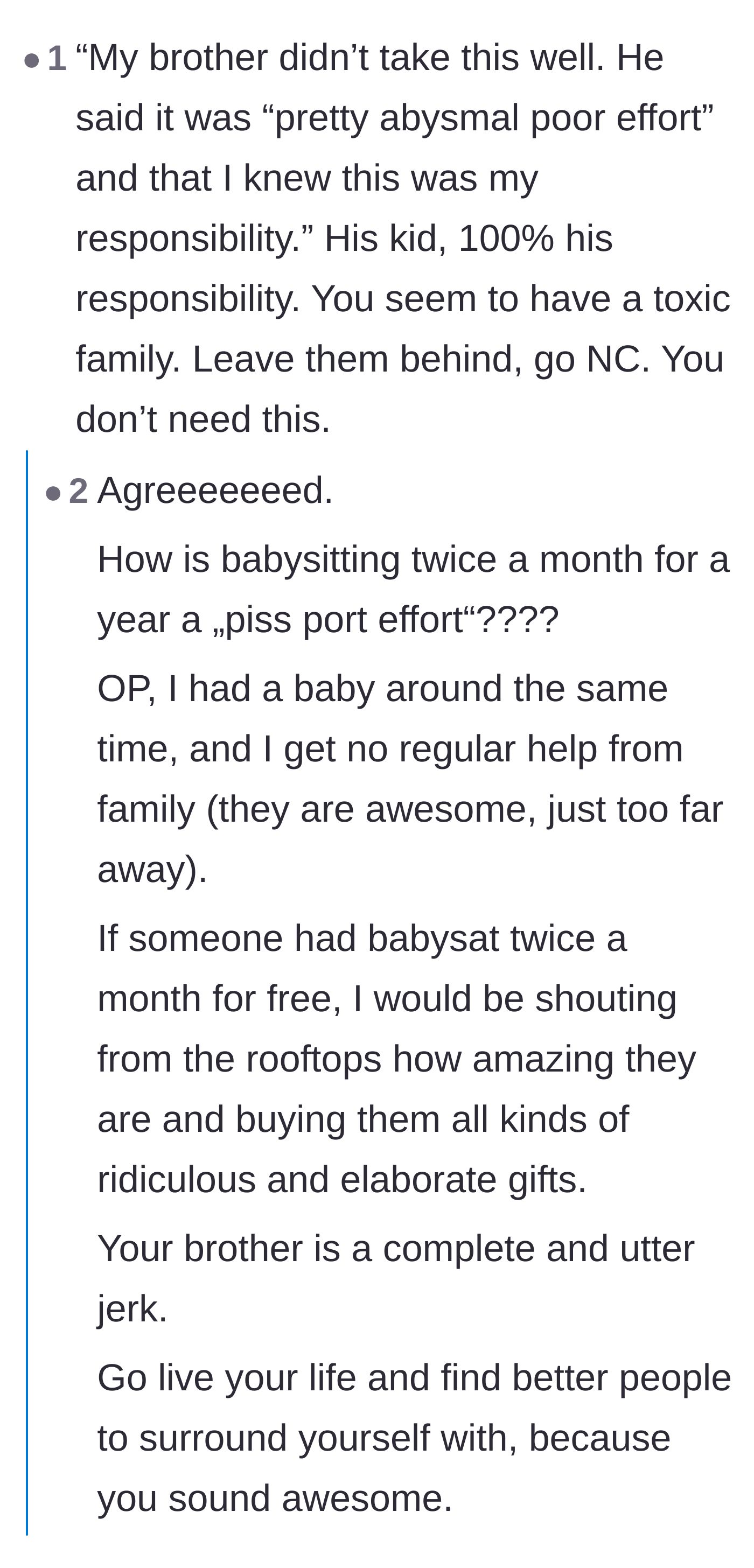 Comment thread 4 - Fellow parents pointing out how incredibly grateful they would be to receive even a fraction of that free help.