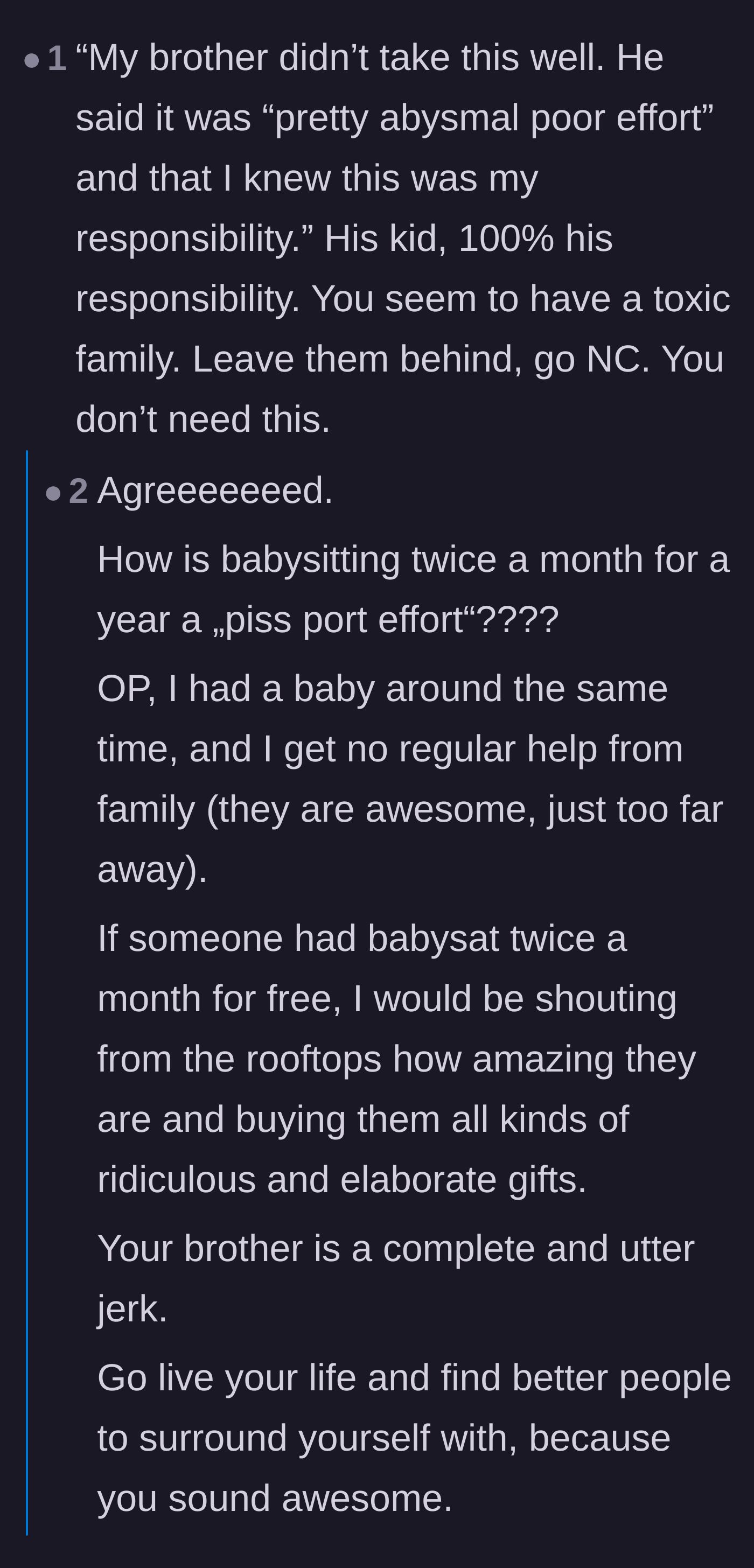 Comment thread 4 - Fellow parents pointing out how incredibly grateful they would be to receive even a fraction of that free help.