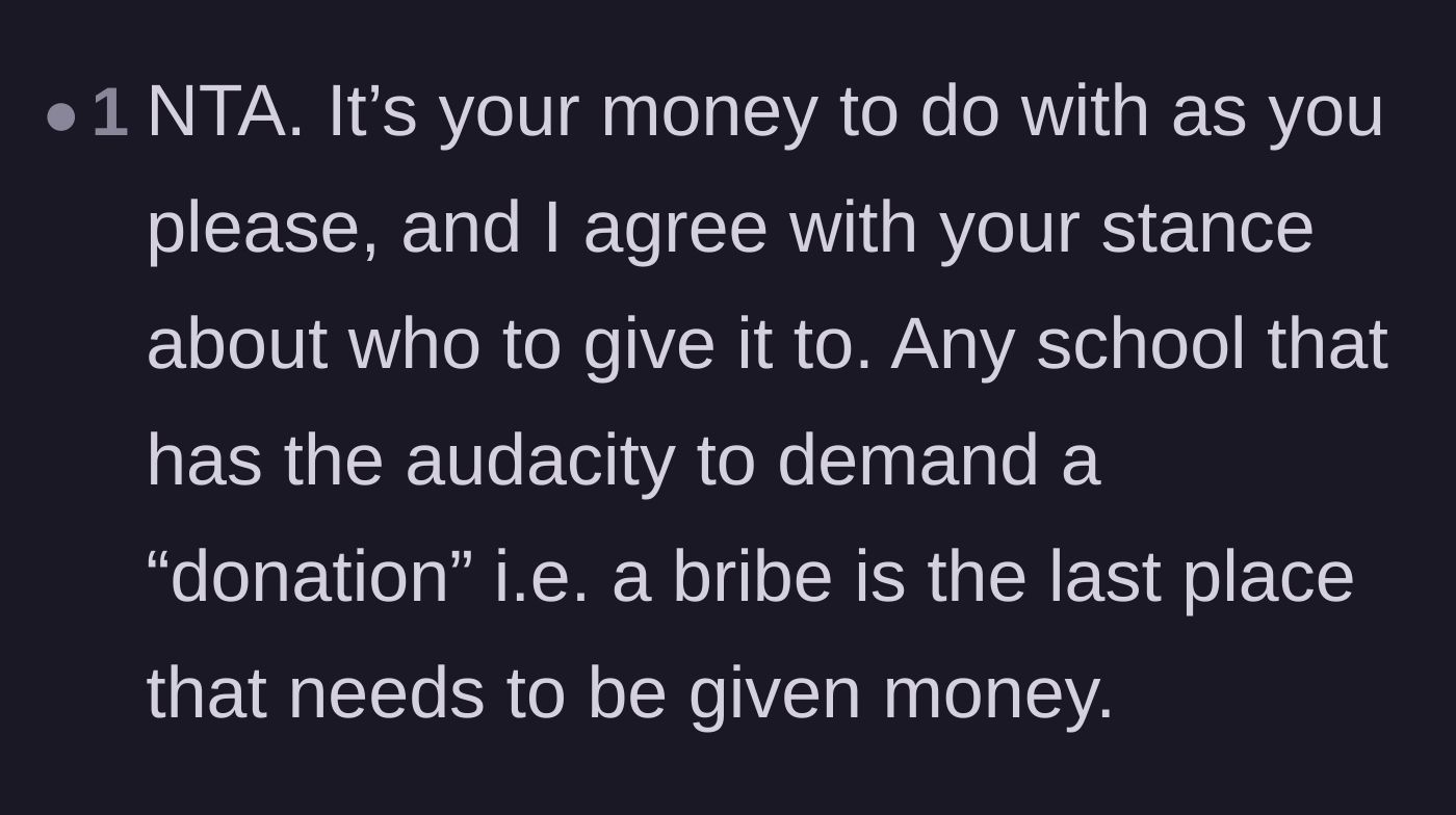 Comment thread 3 - A comment calling out the audacity of a school demanding a financial bribe for a kindergarten admission.