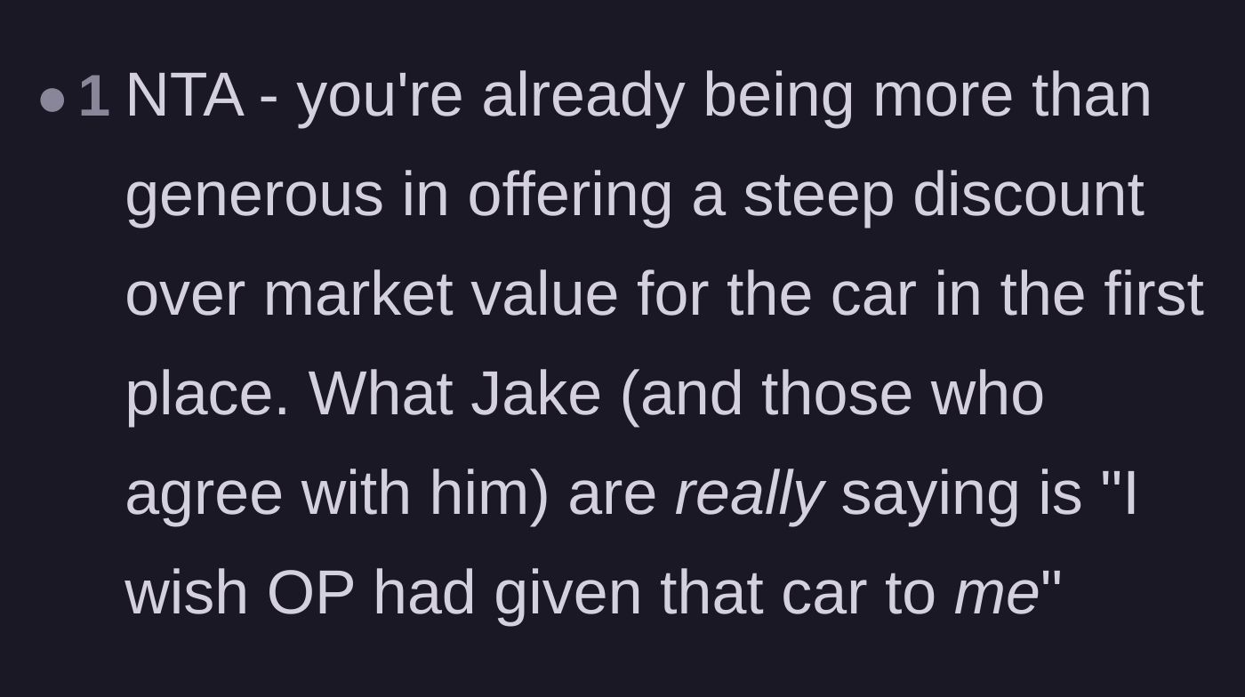 Comment thread 3 - Suggesting that Jake's entitled reaction is actually just thinly veiled jealousy.