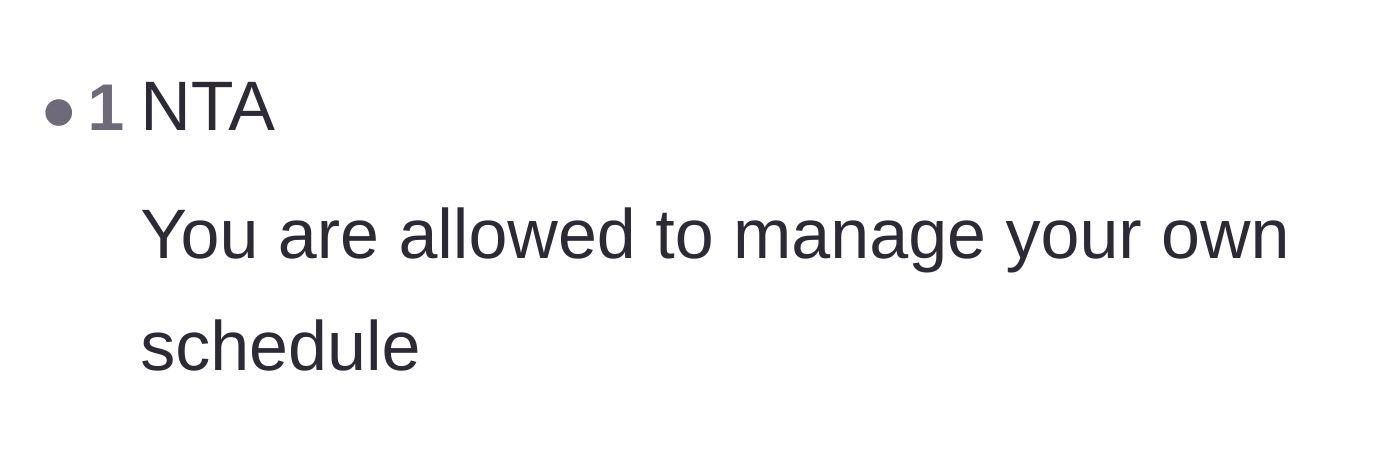 Comment thread 5 - A brief comment validating that the grandparents have every right to control their own personal calendar.