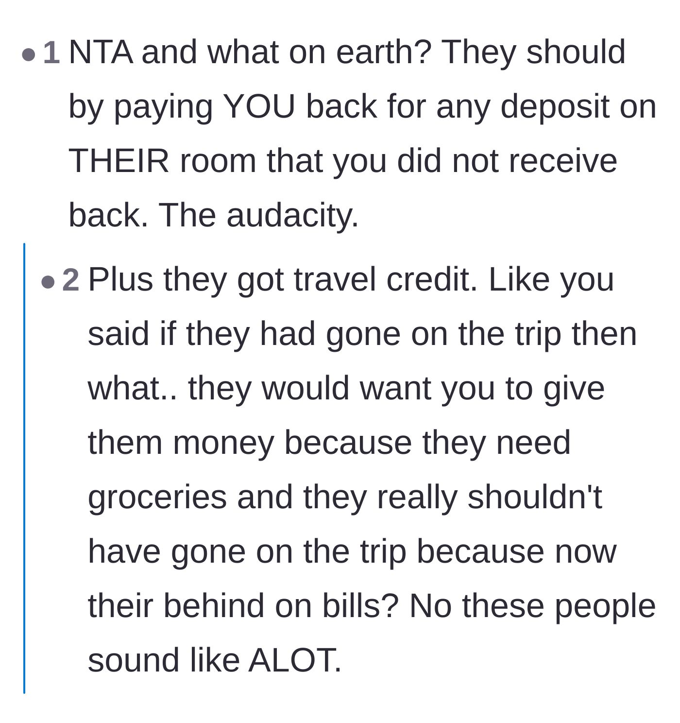 Comment thread 5 - Outraged reactions calling out the audacity of the other family.