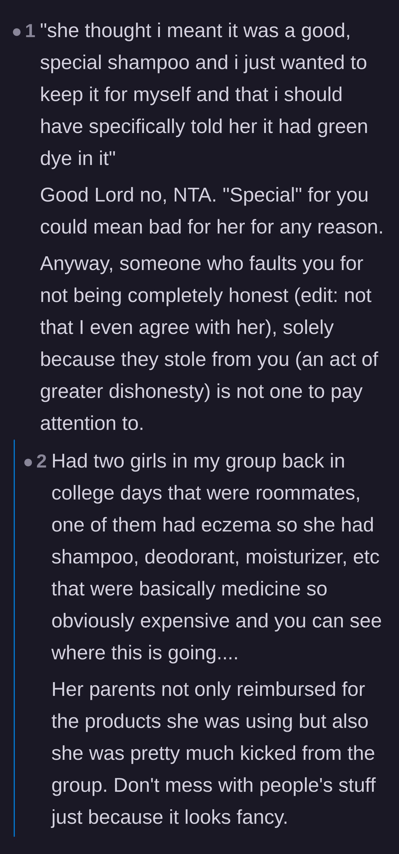 Comment thread 3 - Readers share personal anecdotes about the dangers of visitors consuming off-limits medical or specialty products.