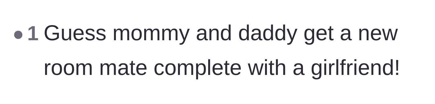 Comment thread 2 - Joking about the parents getting a new roommate and his girlfriend.