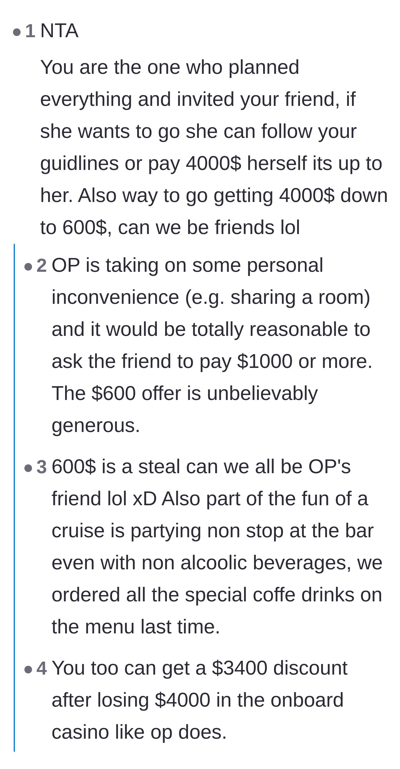 Comment thread 3 - Users marveling at the massive discount and jokingly volunteering to take the friend's place on the trip.