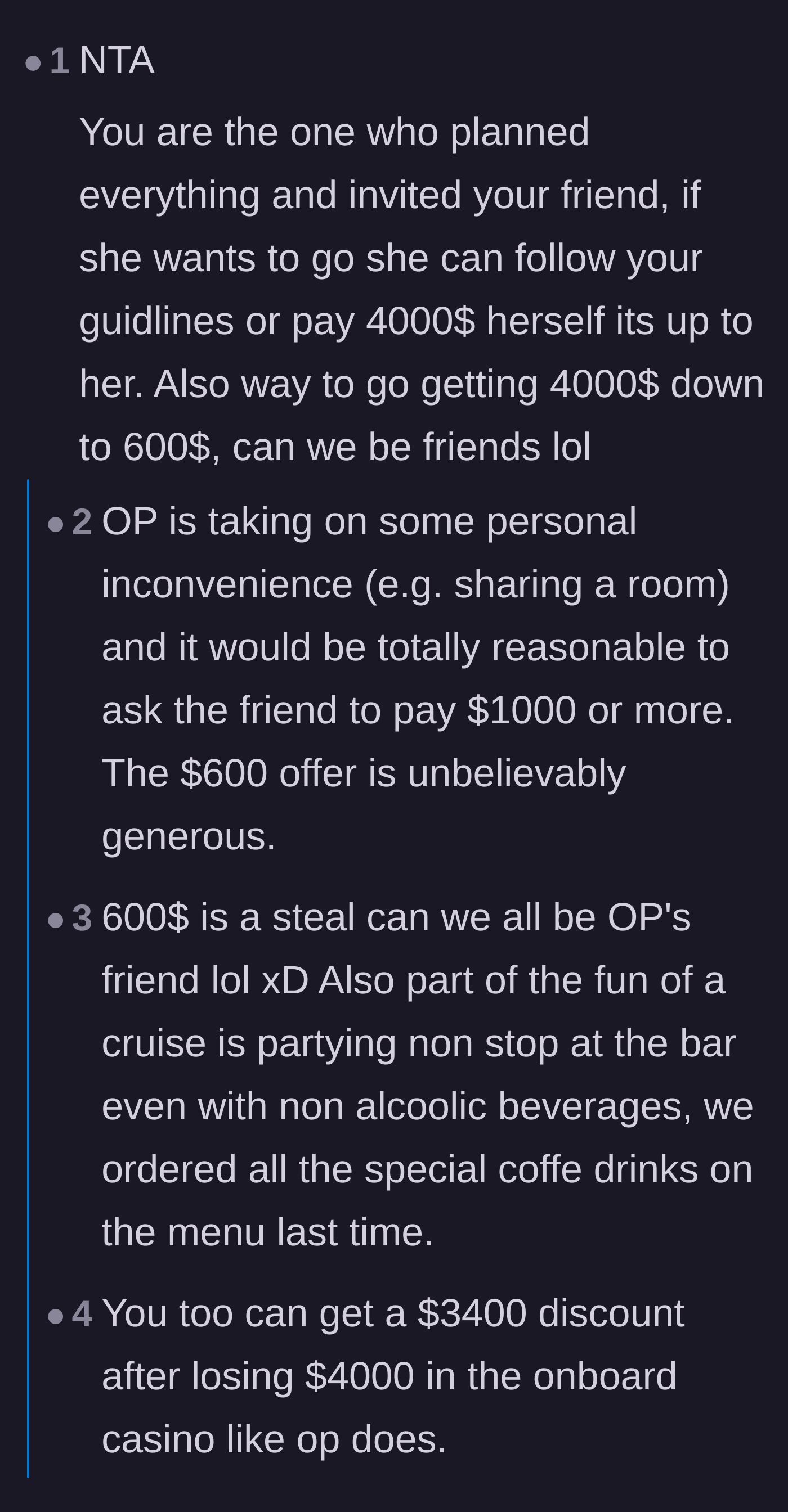 Comment thread 3 - Users marveling at the massive discount and jokingly volunteering to take the friend's place on the trip.