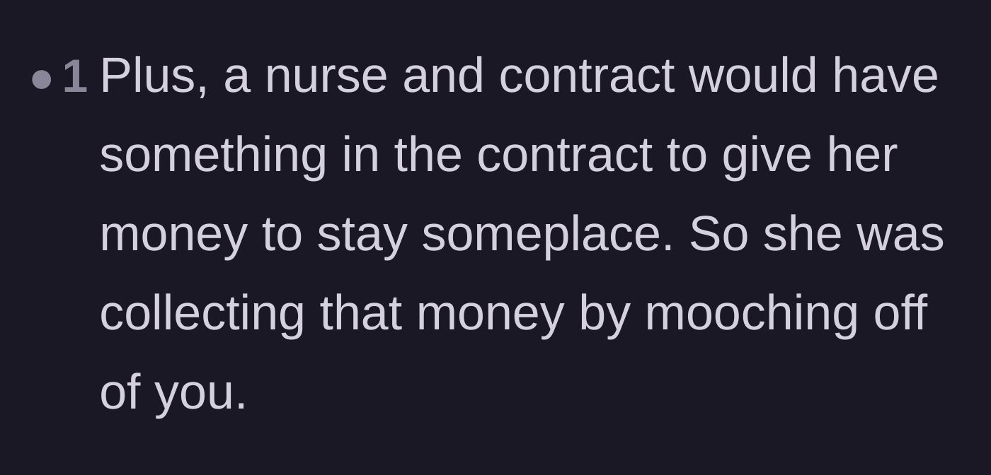Comment thread 4 - A reader points out that travel nurses usually receive housing stipends she likely pocketed.