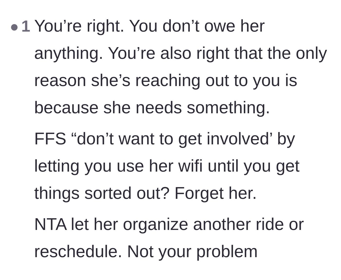 Comment thread 4 - Outrage over the neighbor refusing a zero-effort favor like sharing a Wi-Fi password.