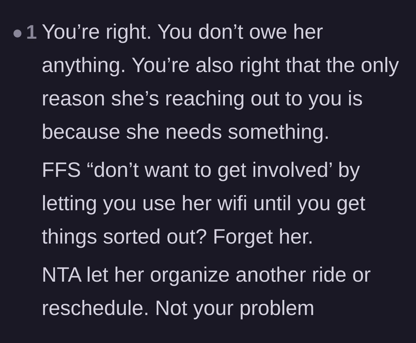 Comment thread 4 - Outrage over the neighbor refusing a zero-effort favor like sharing a Wi-Fi password.