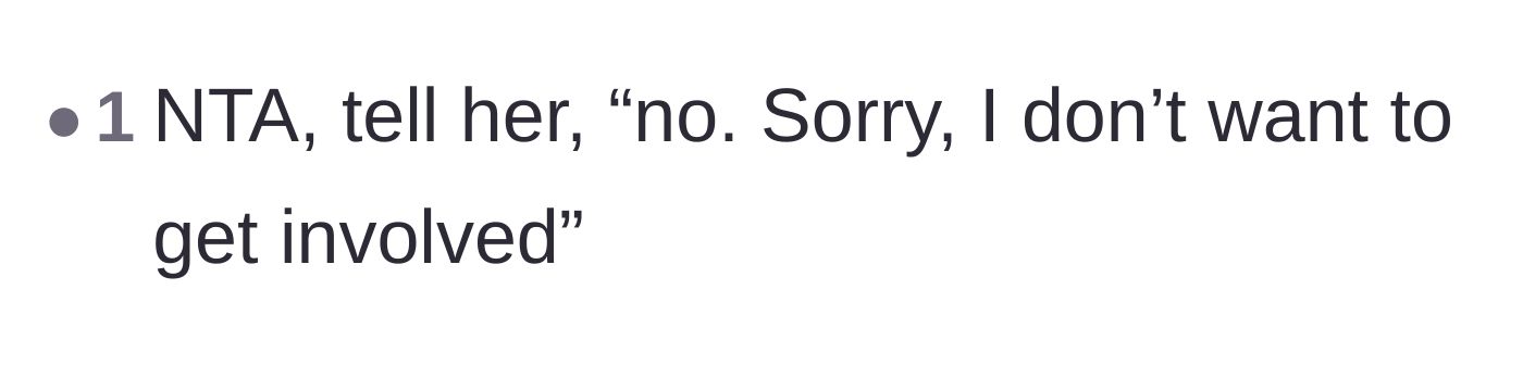 Comment thread 5 - A short, direct suggestion to use the phrase 'I don't want to get involved.'