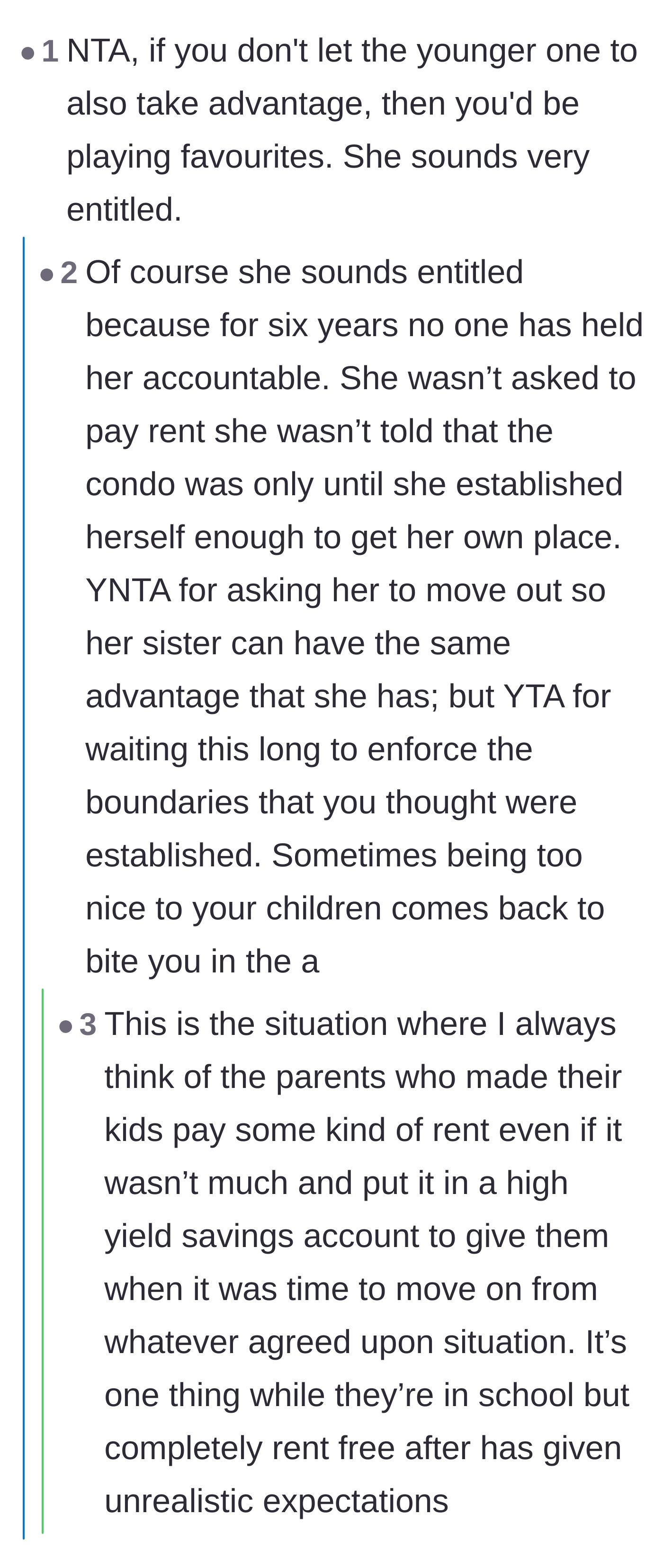 Comment thread 2 - Commenters discussing how six years of zero accountability naturally created an entitled adult