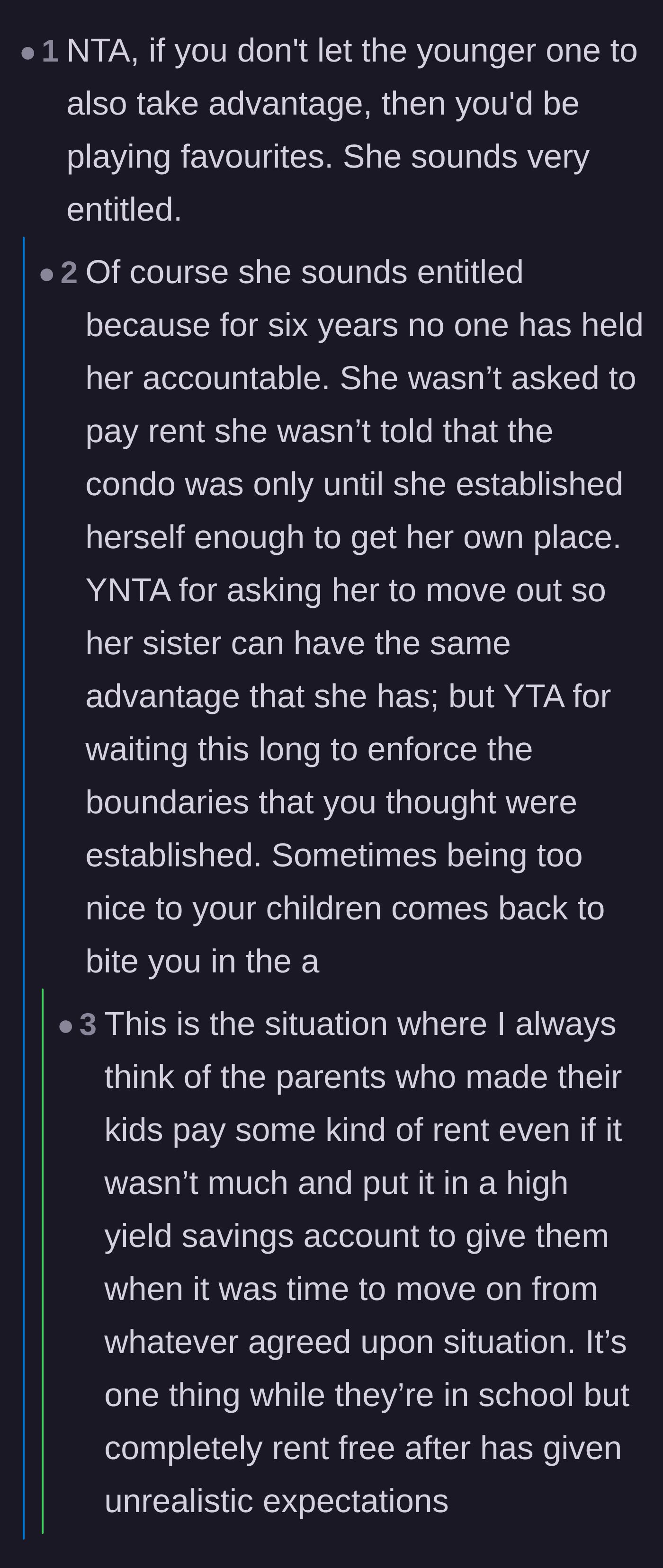 Comment thread 2 - Commenters discussing how six years of zero accountability naturally created an entitled adult
