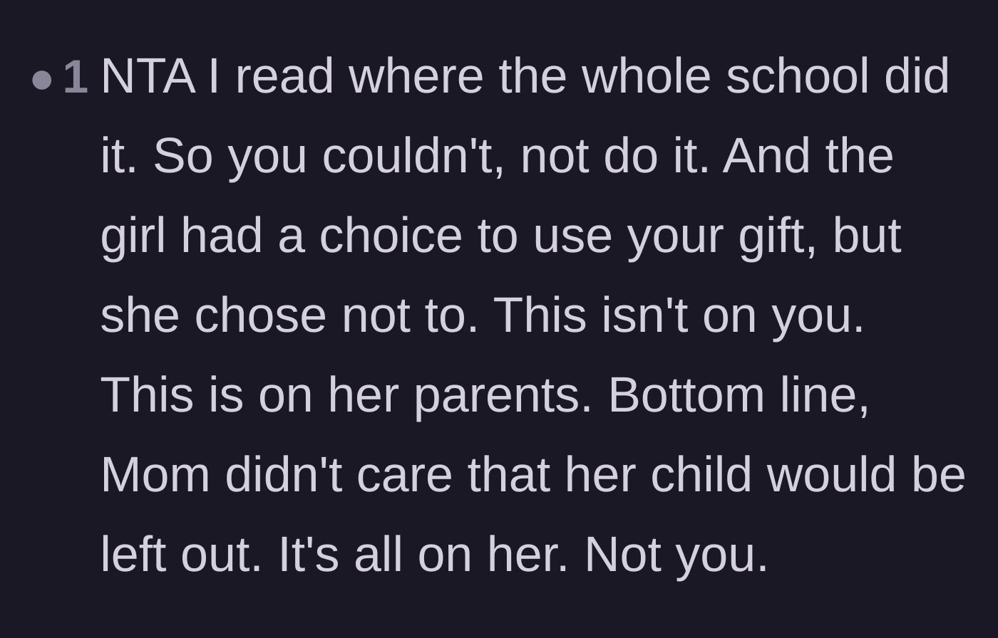 Comment thread 6 - A final verdict placing the blame squarely on the mother's shoulders for ignoring direct warnings.