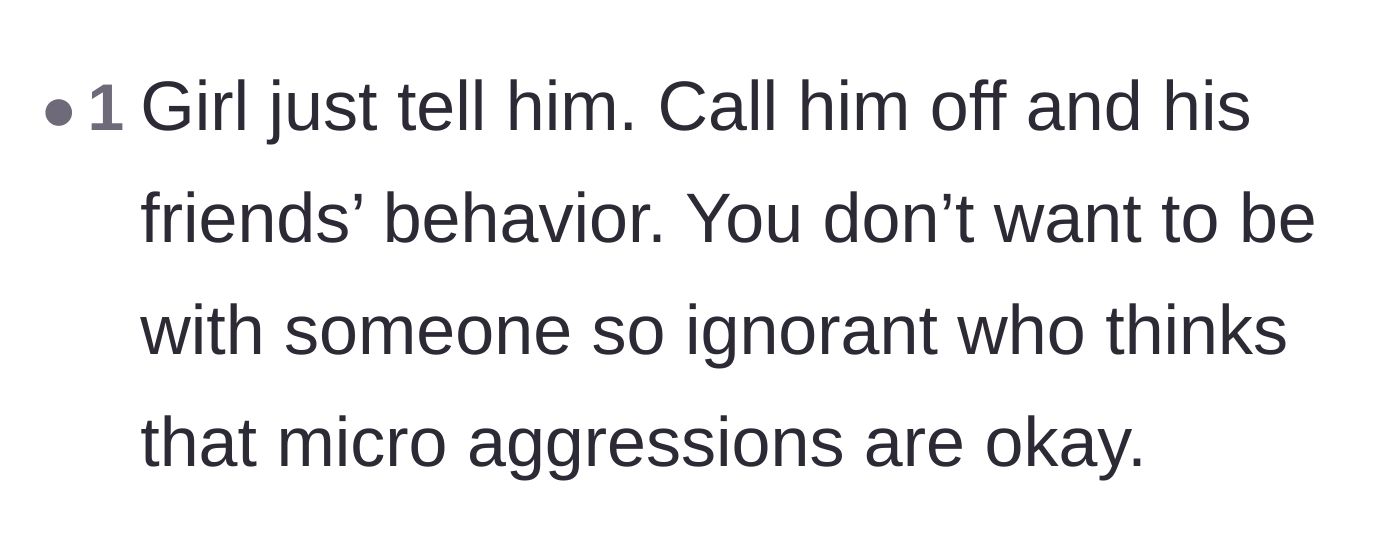 Comment thread 6 - Advice to clearly explain why she is ending things before walking away.