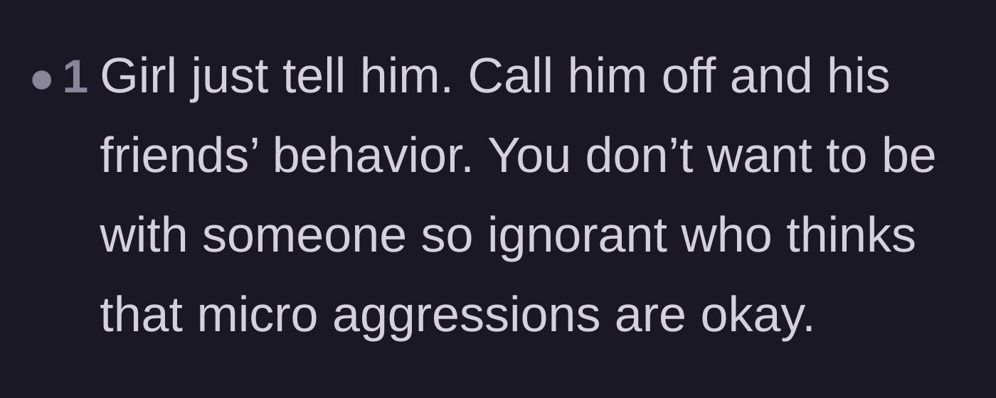 Comment thread 6 - Advice to clearly explain why she is ending things before walking away.