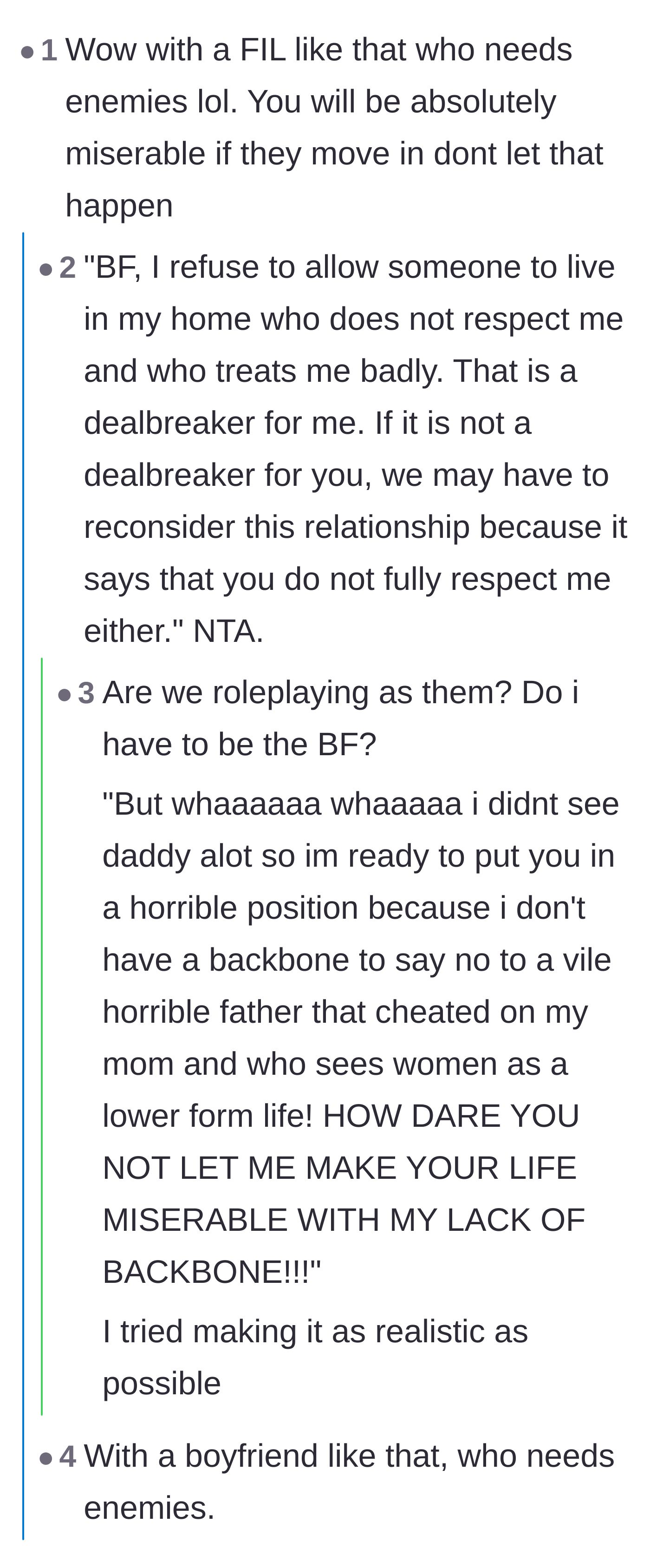Comment thread 2 - Commenters providing boundary scripts and calling out the boyfriend's cycle of empty apologies