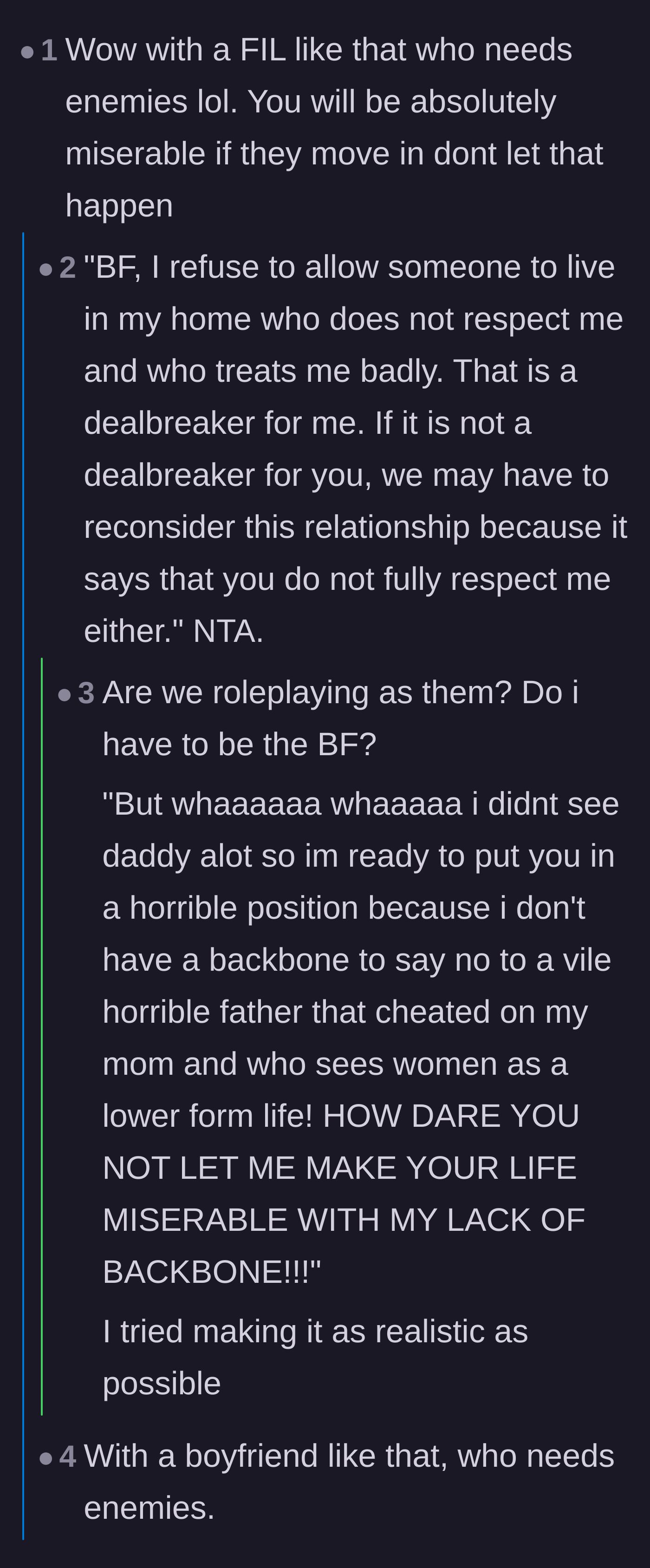 Comment thread 2 - Commenters providing boundary scripts and calling out the boyfriend's cycle of empty apologies