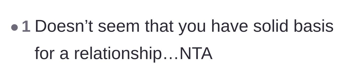 Comment thread 5 - Questioning the fundamental foundation of the couple's relationship.