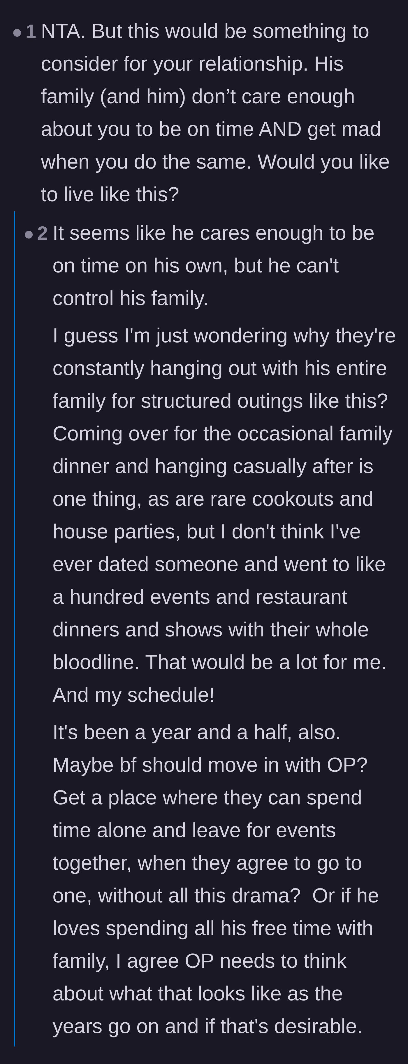 Comment thread 3 - Advice questioning if the girlfriend wants to tolerate this exhausting dynamic for the rest of her life