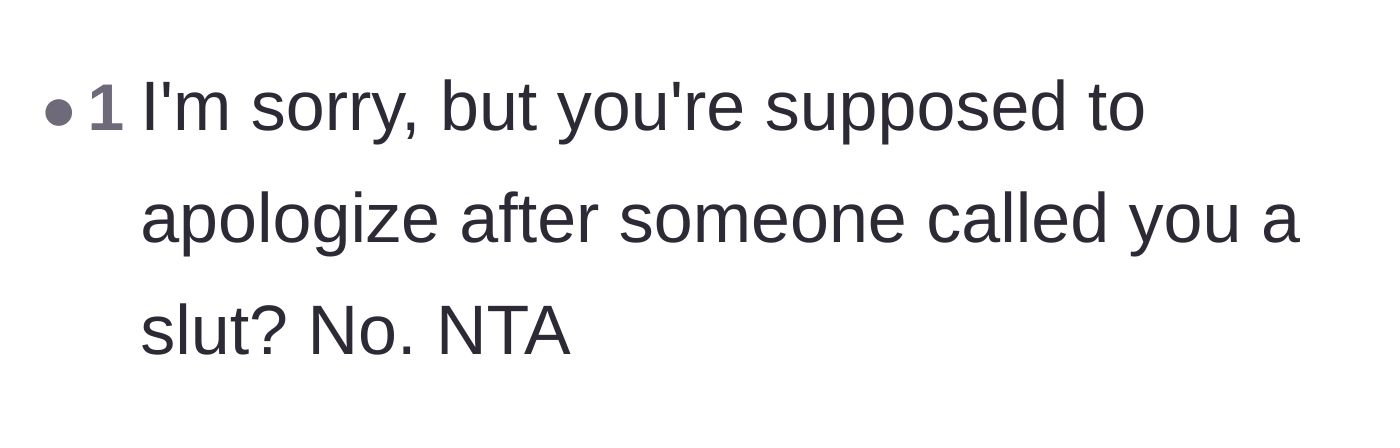 Comment thread 6 - A straightforward reality check about how absurd it is to apologize to your own bully.