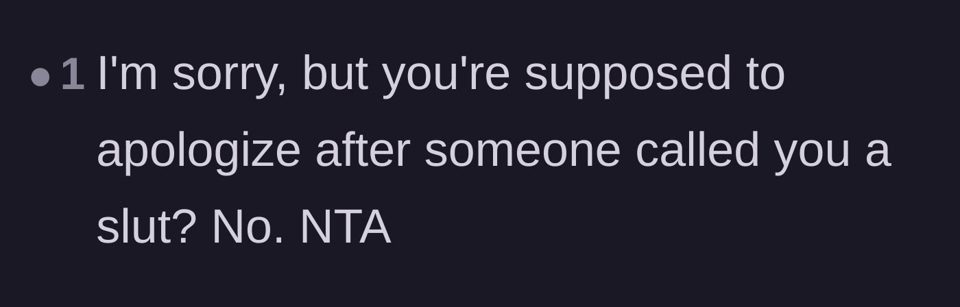 Comment thread 6 - A straightforward reality check about how absurd it is to apologize to your own bully.