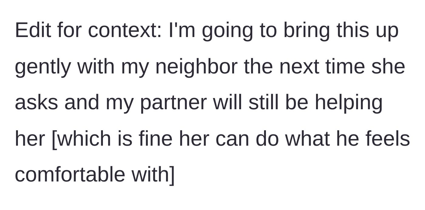 Story part 10 - A planned, gentle conversation between a young neighbor and an elderly woman.