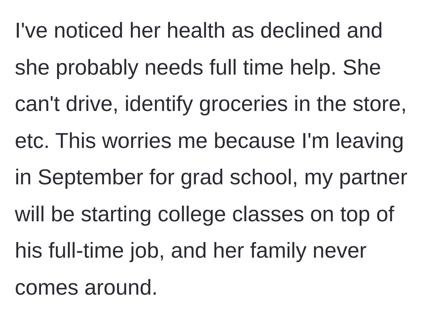 Story part 4 - A young woman looking worried about her upcoming busy academic schedule.