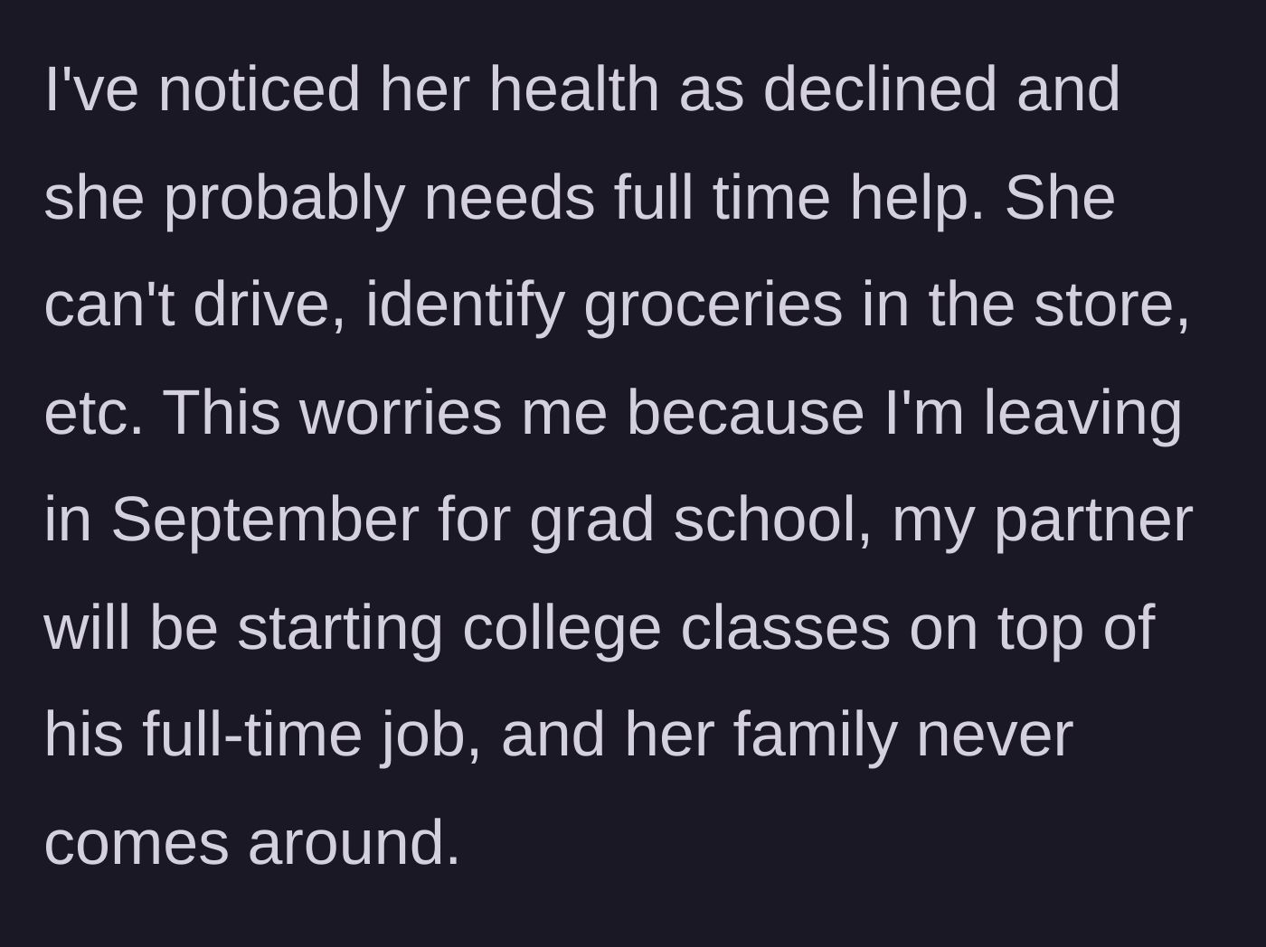 Story part 4 - A young woman looking worried about her upcoming busy academic schedule.