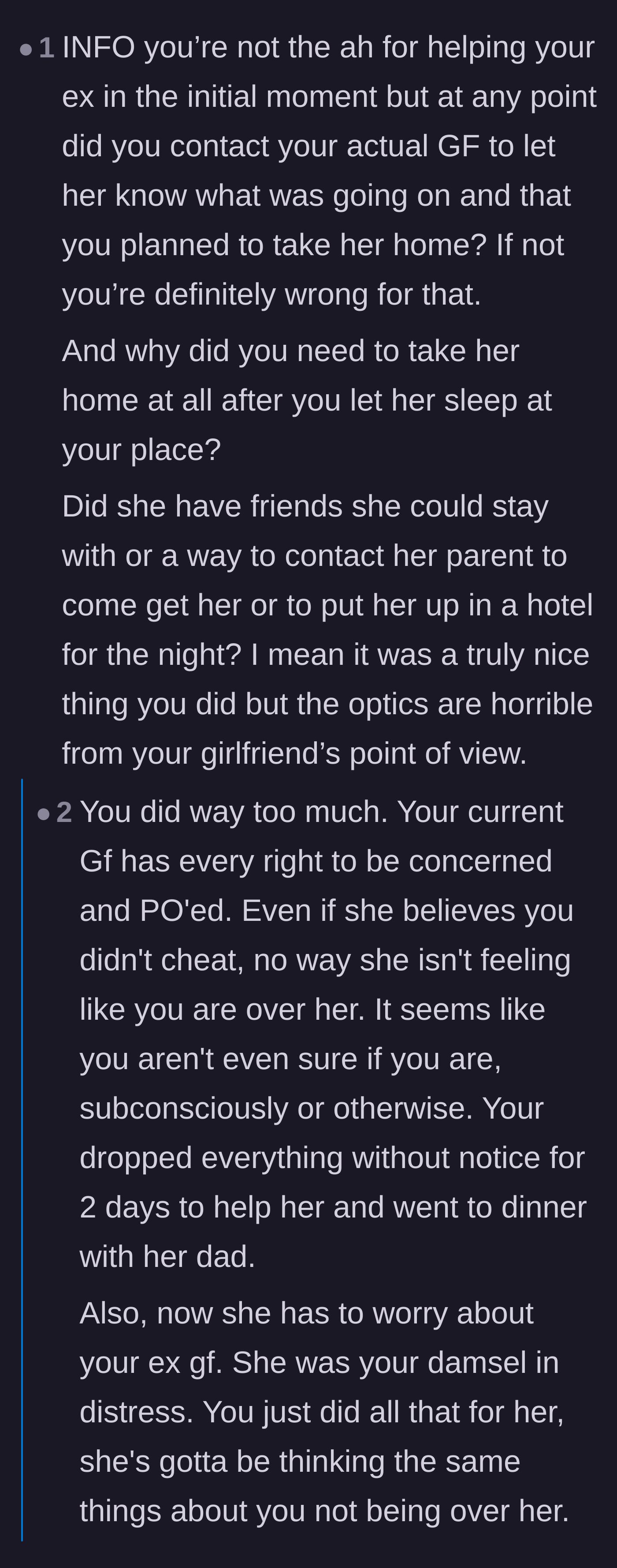Comment thread 3 - A passionate debate over whether the girlfriend's insecurity is justified or if society unfairly punishes pure acts of kindness.