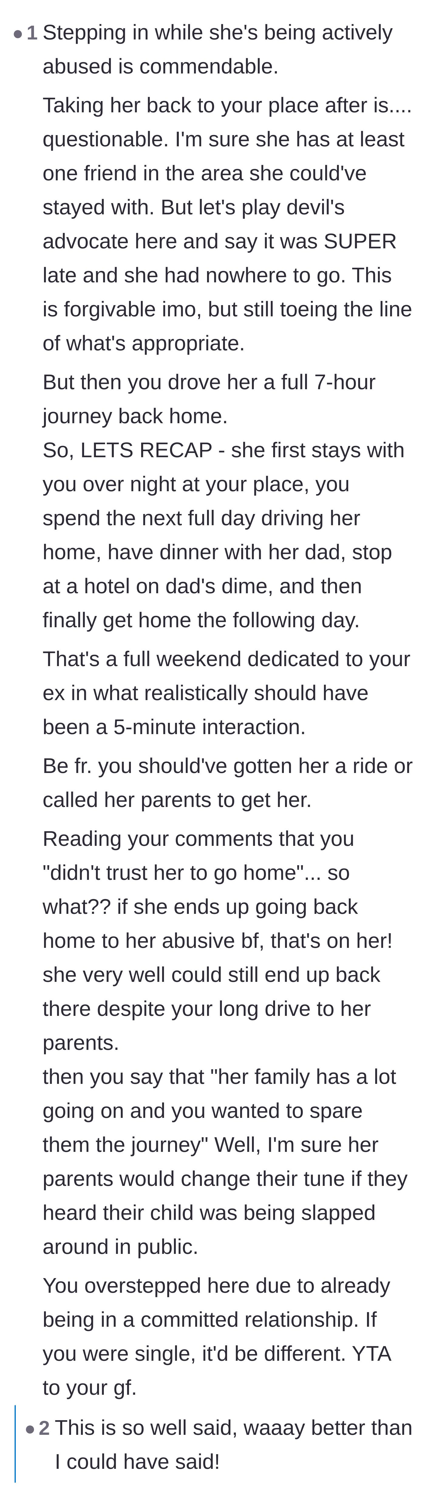 Comment thread 6 - A timeline recap highlighting that the author dedicated an entire weekend to his ex instead of finding alternative solutions.