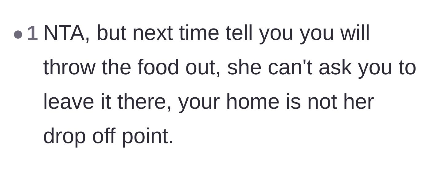 Comment thread 2 - Advice on setting firm boundaries and refusing to be a drop-off point.