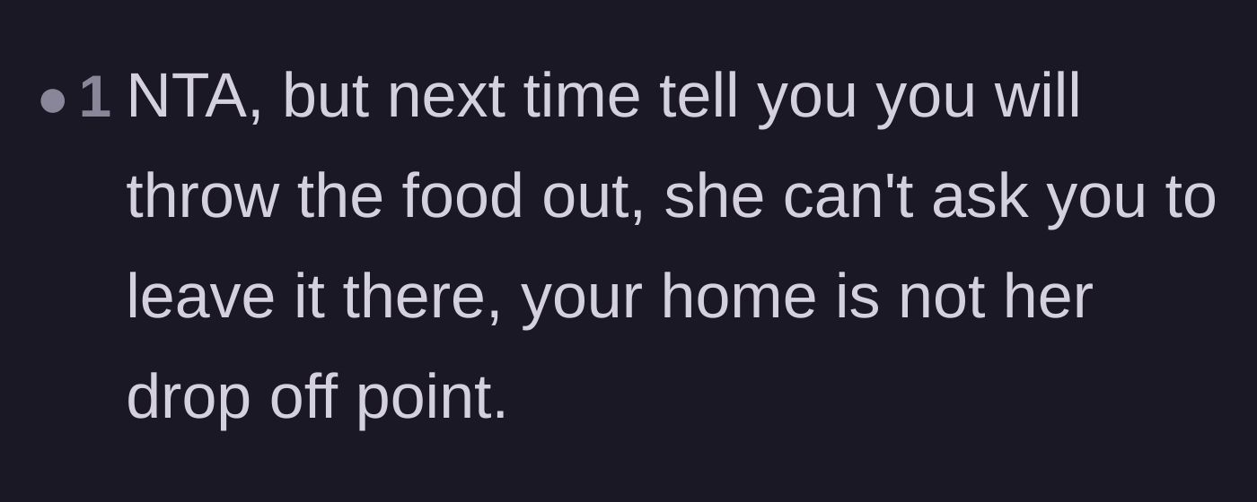 Comment thread 2 - Advice on setting firm boundaries and refusing to be a drop-off point.