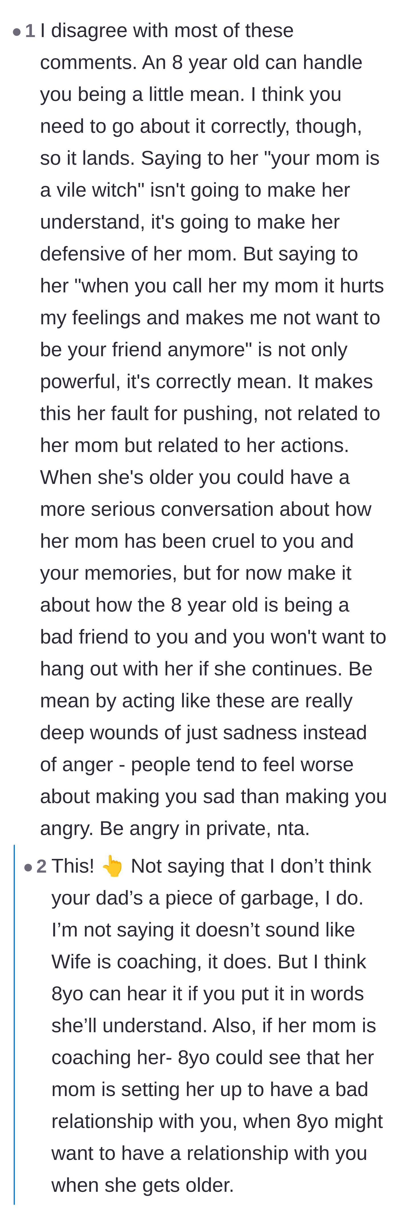 Comment thread 5 - A strategy for setting boundaries with the younger sister by explaining how her words cause sadness rather than reacting with anger.