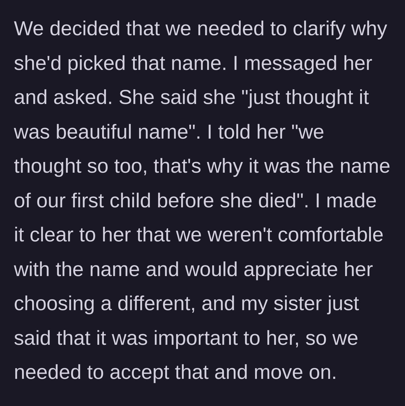 Story part 5 - The brother confronts his sister via text, and she coldly tells him to accept it and move on.